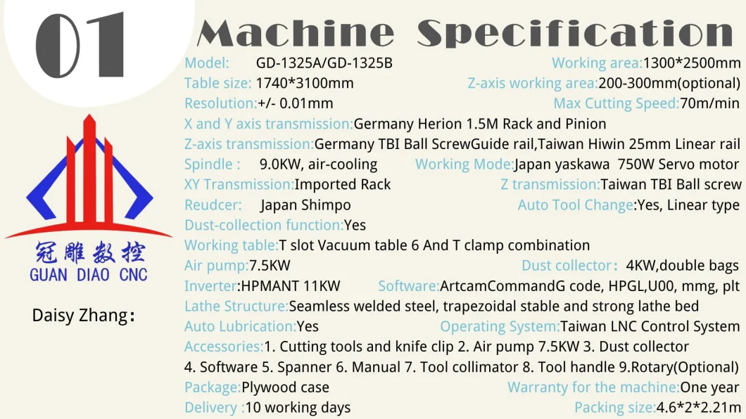 1325 Multi Process Automatic CNC Cutting Machine for Wood Door Manufacture Good Price